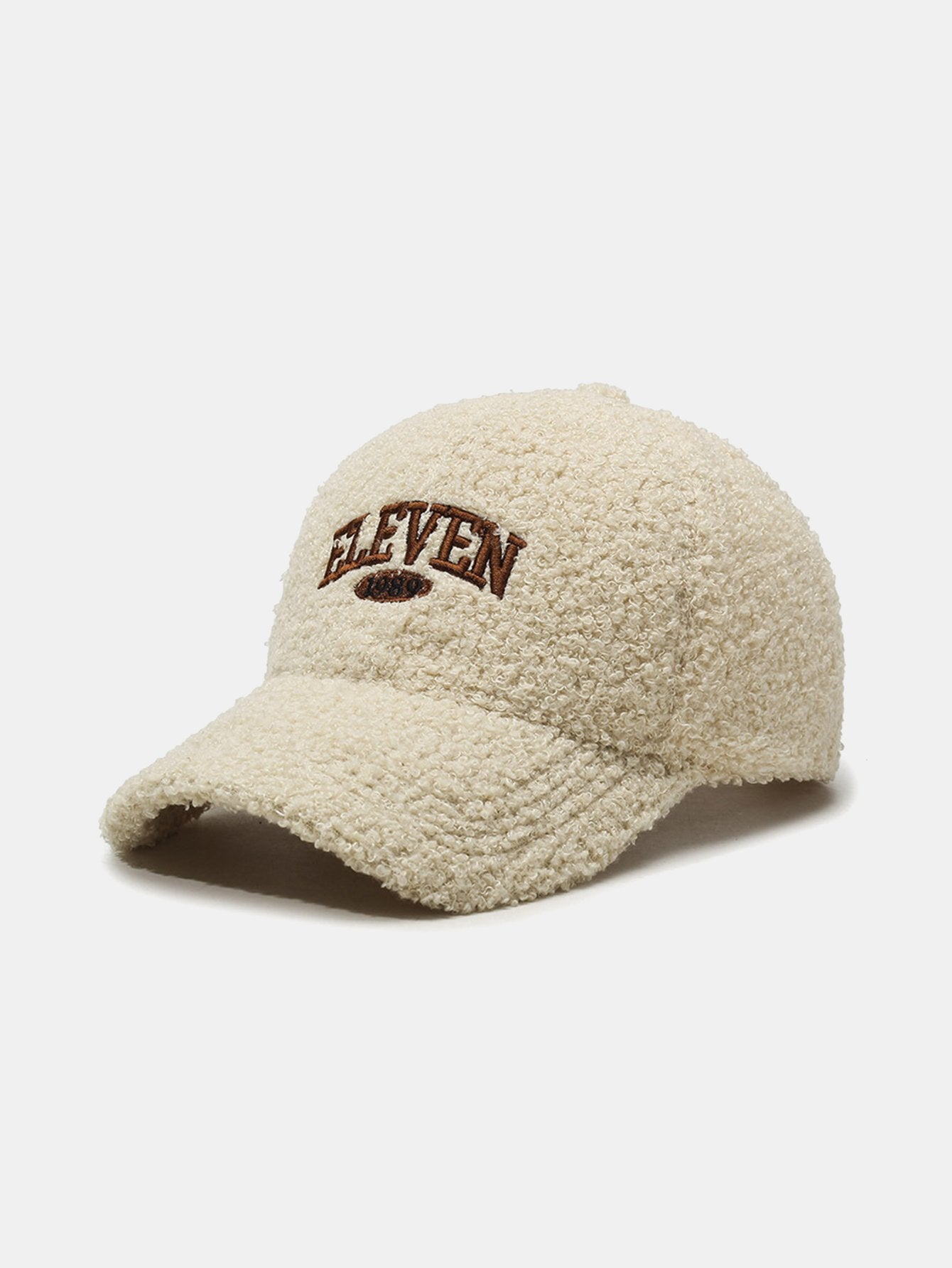 Eleven Embroidery Warm Teddy Plush Baseball Cap