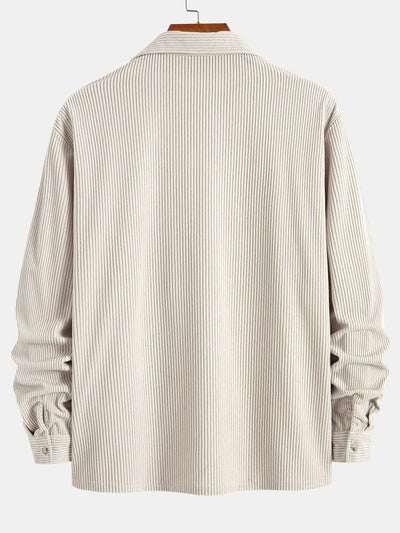 Long Sleeve Corduroy Cuban Collar Shirt