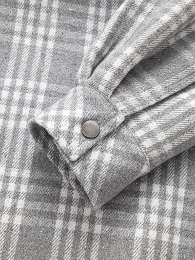 Chemise à capuche en flanelle à carreaux doublée Teddy