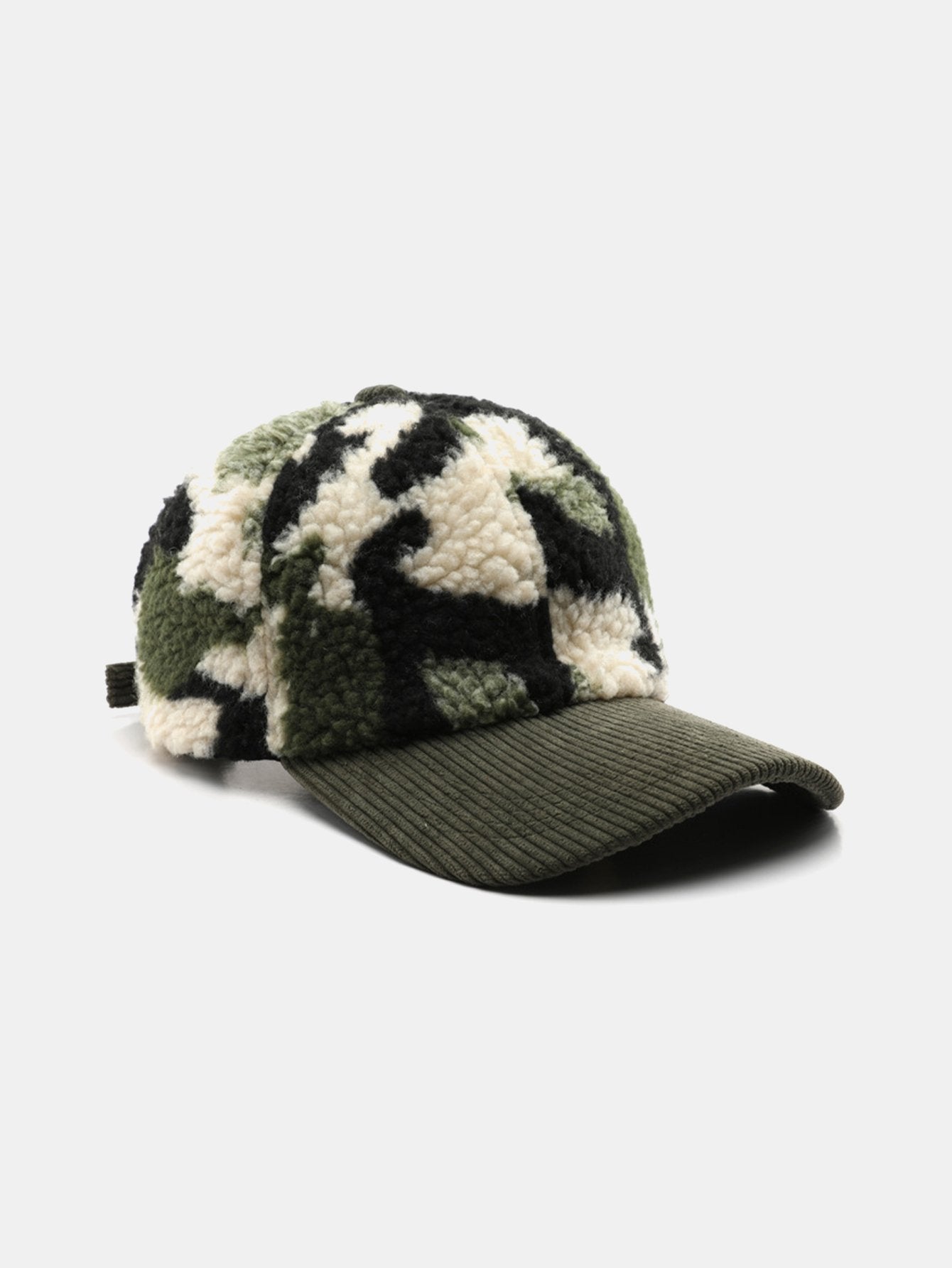 Casquette de baseball en peluche à blocs de couleurs camouflage