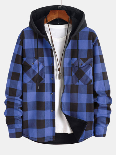 Chemise à capuche doublée de polaire en flanelle
