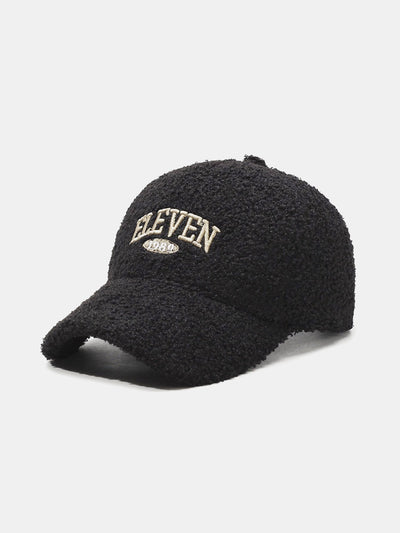 Eleven Embroidery Warm Teddy Plush Baseball Cap