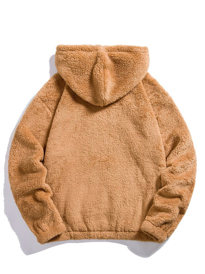 Sweat à capuche basique en peluche
