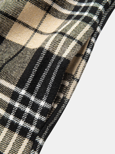 Teddy Lined Flannel Plaid Hooded Shirt
