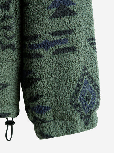 Manteau polaire Teddy à imprimé patchwork aztèque