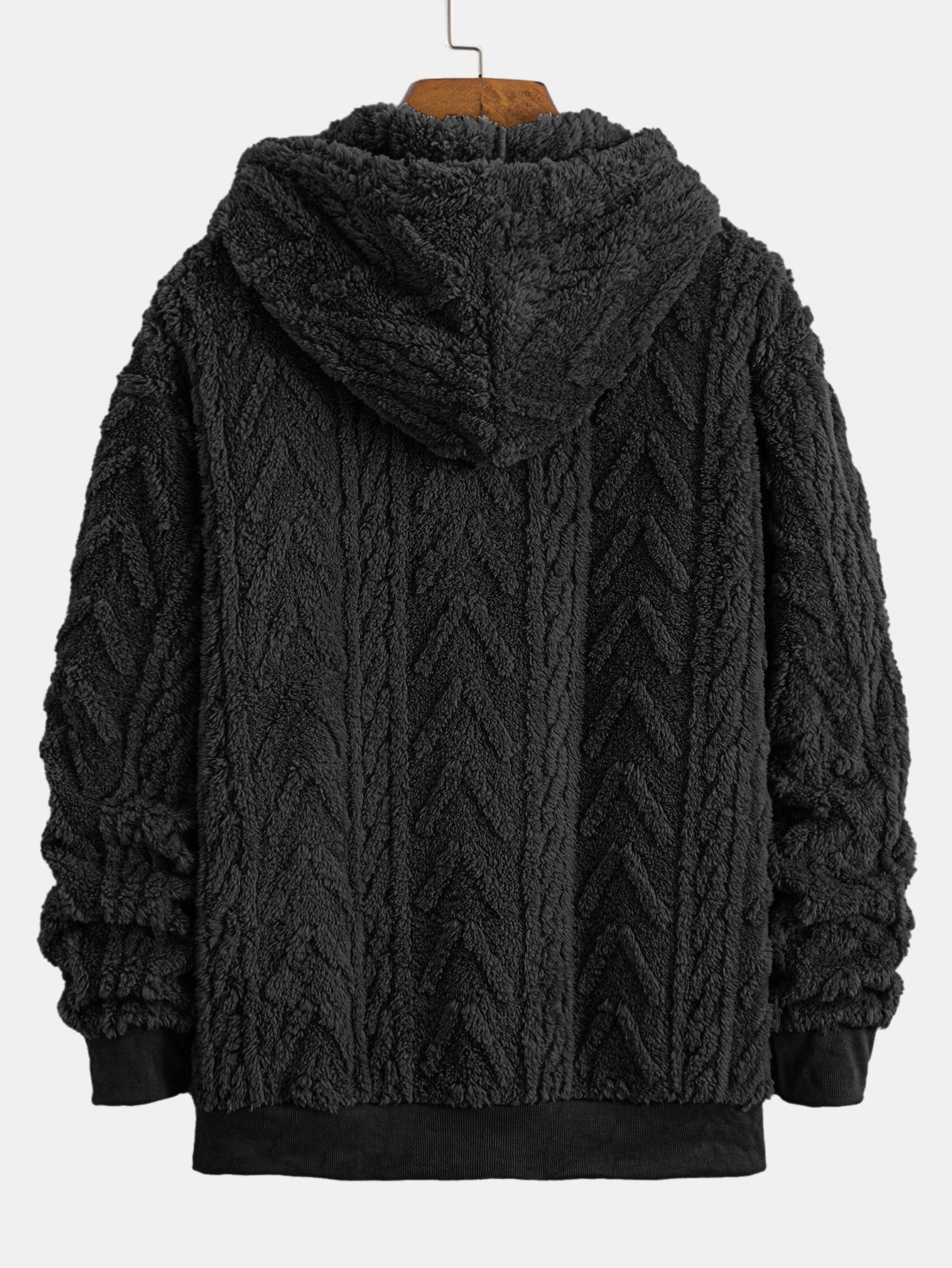 Sweat à capuche zippé en jacquard géométrique Teddy