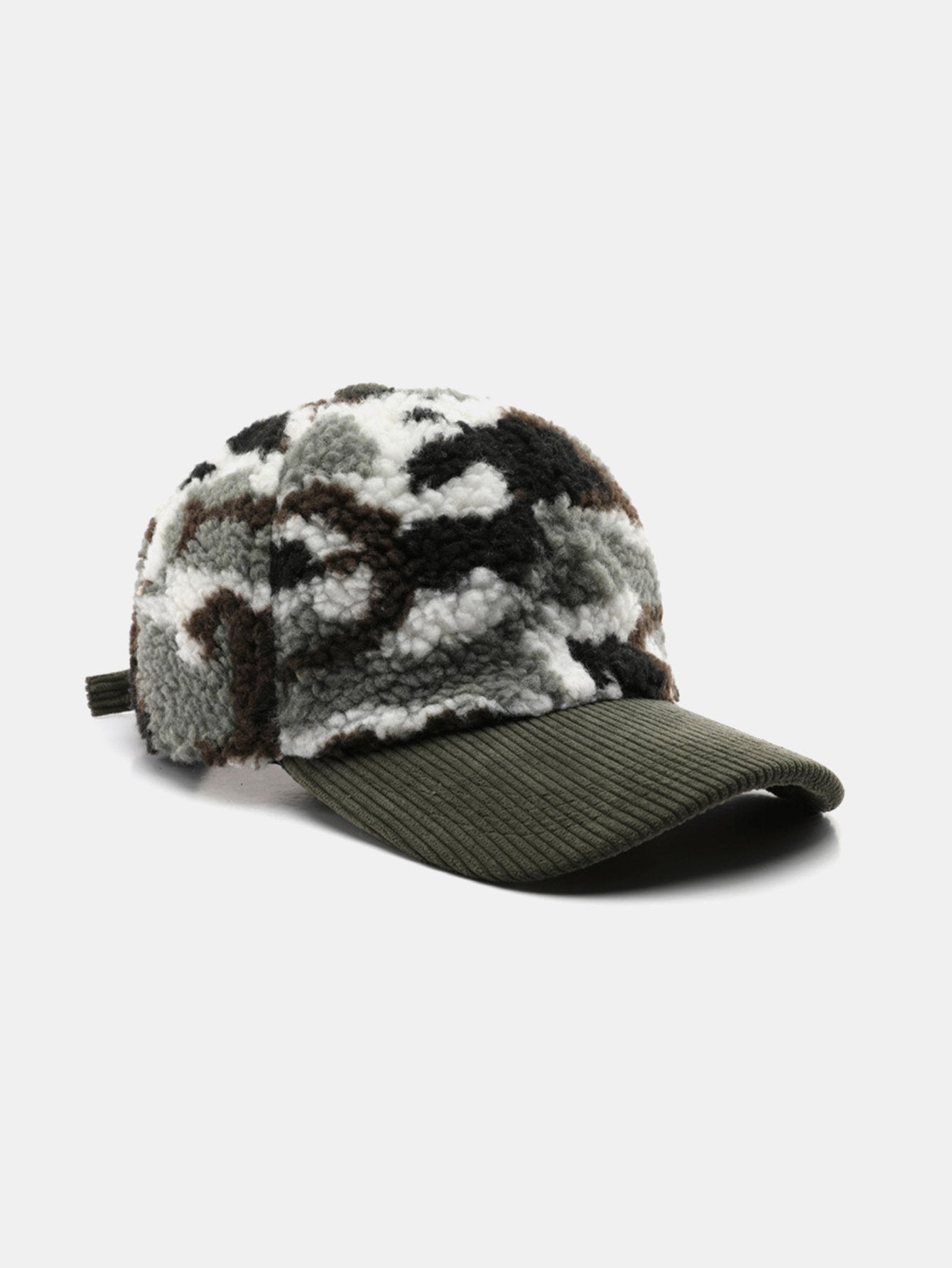 Casquette de baseball en peluche à blocs de couleurs camouflage