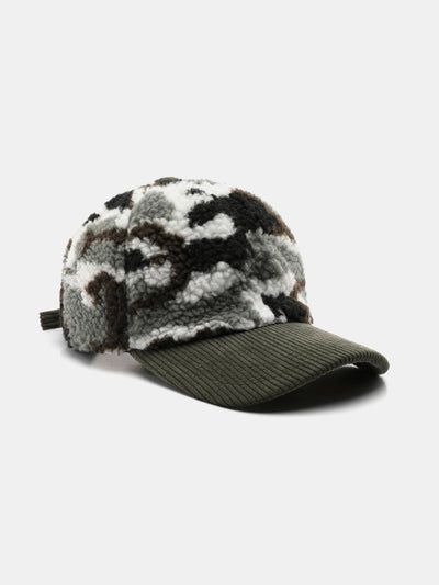 Casquette de baseball en peluche à blocs de couleurs camouflage