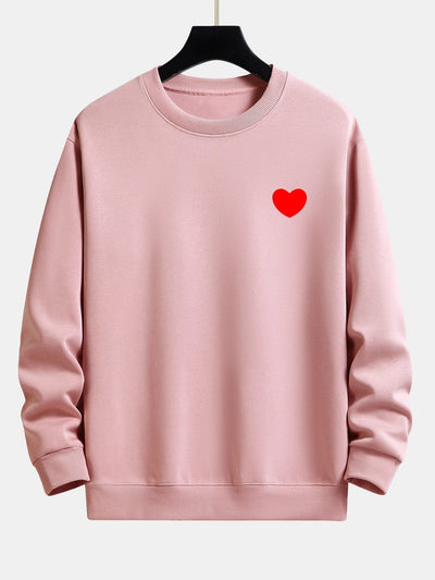 Sweat-shirt décontracté à imprimé cœur