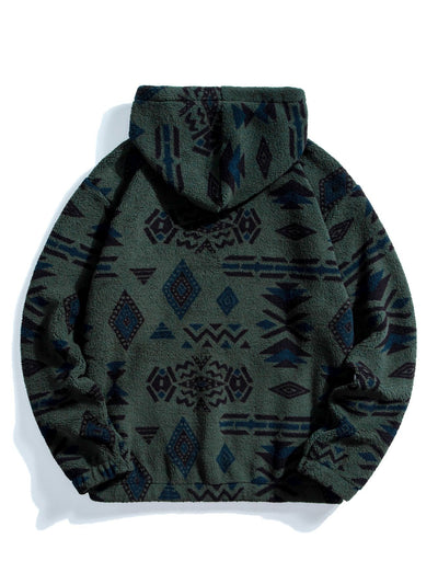 Sweat à capuche Teddy à imprimé aztèque