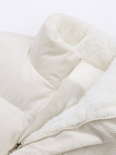 Manteau réversible en velours côtelé polaire Teddy