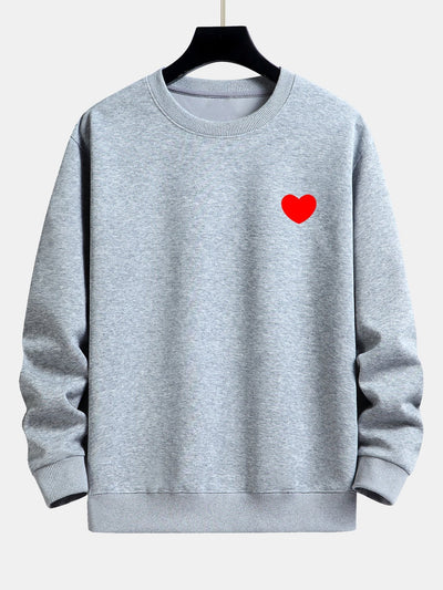 Sweat-shirt décontracté à imprimé cœur