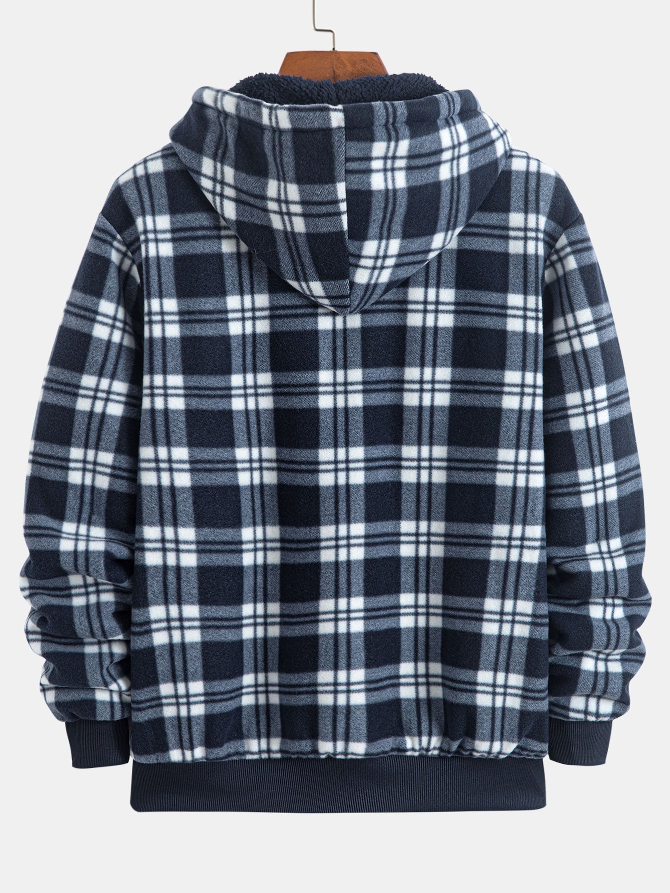 Sweat à capuche en flanelle à carreaux doublé polaire Teddy
