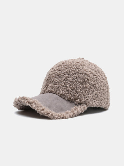 Solid Color Teddy Plush Baseball Cap
