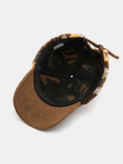 Casquette de baseball en peluche à blocs de couleurs camouflage