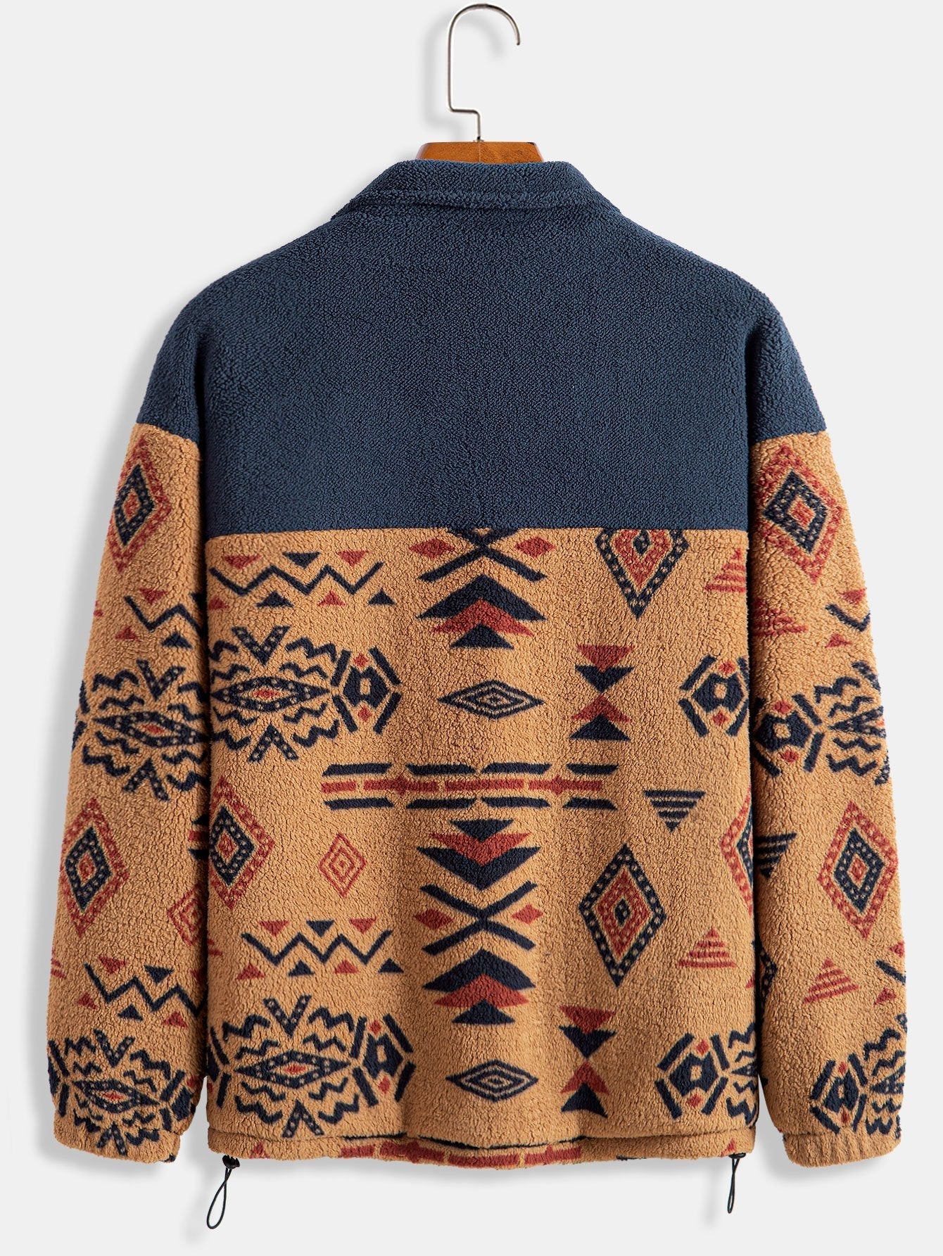 Manteau polaire Teddy à imprimé patchwork aztèque