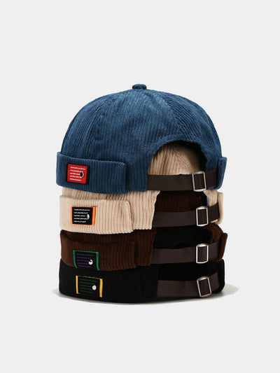 Chapeau sans bord en velours côtelé de style Harajuku japonais