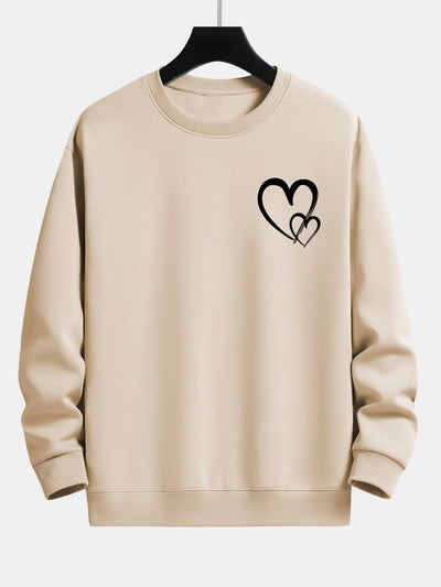 Sweat-shirt décontracté à imprimé cœur Doodle