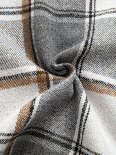 Chemise à capuche à carreaux en velours côtelé contrasté coupe décontractée et pantalon de jogging cargo en velours côtelé à cordon de serrage
