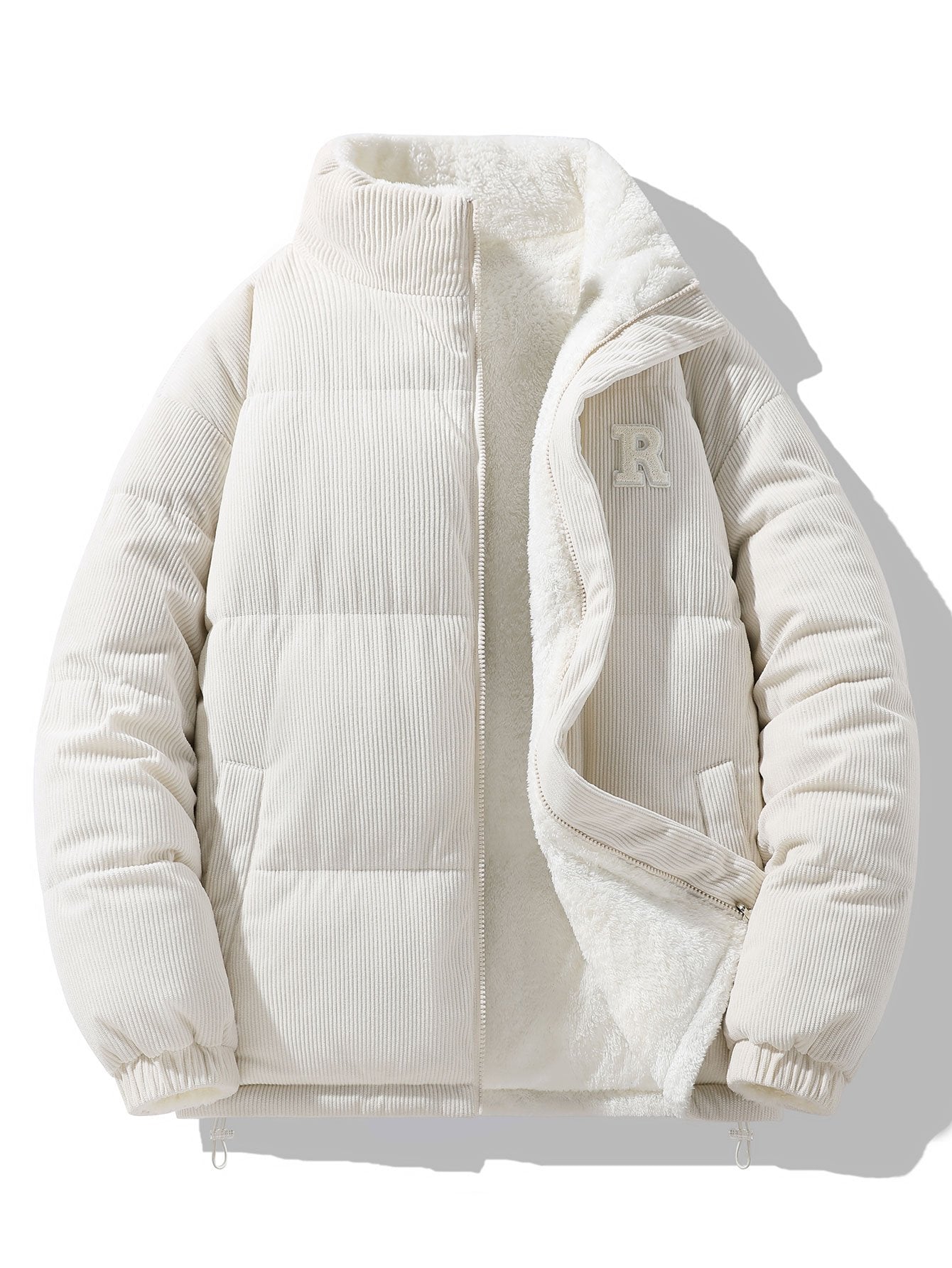 Manteau réversible en velours côtelé polaire Teddy