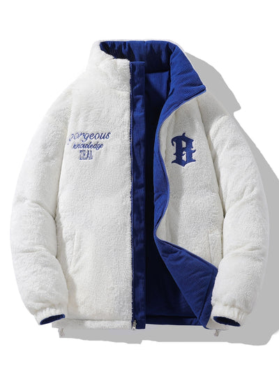 Manteau réversible en velours côtelé polaire Teddy