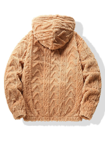 Sweat à capuche en jacquard géométrique Teddy