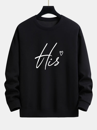 His Couple Print Relax Fit Sweatshirt