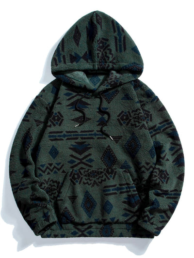 Sweat à capuche Teddy à imprimé aztèque