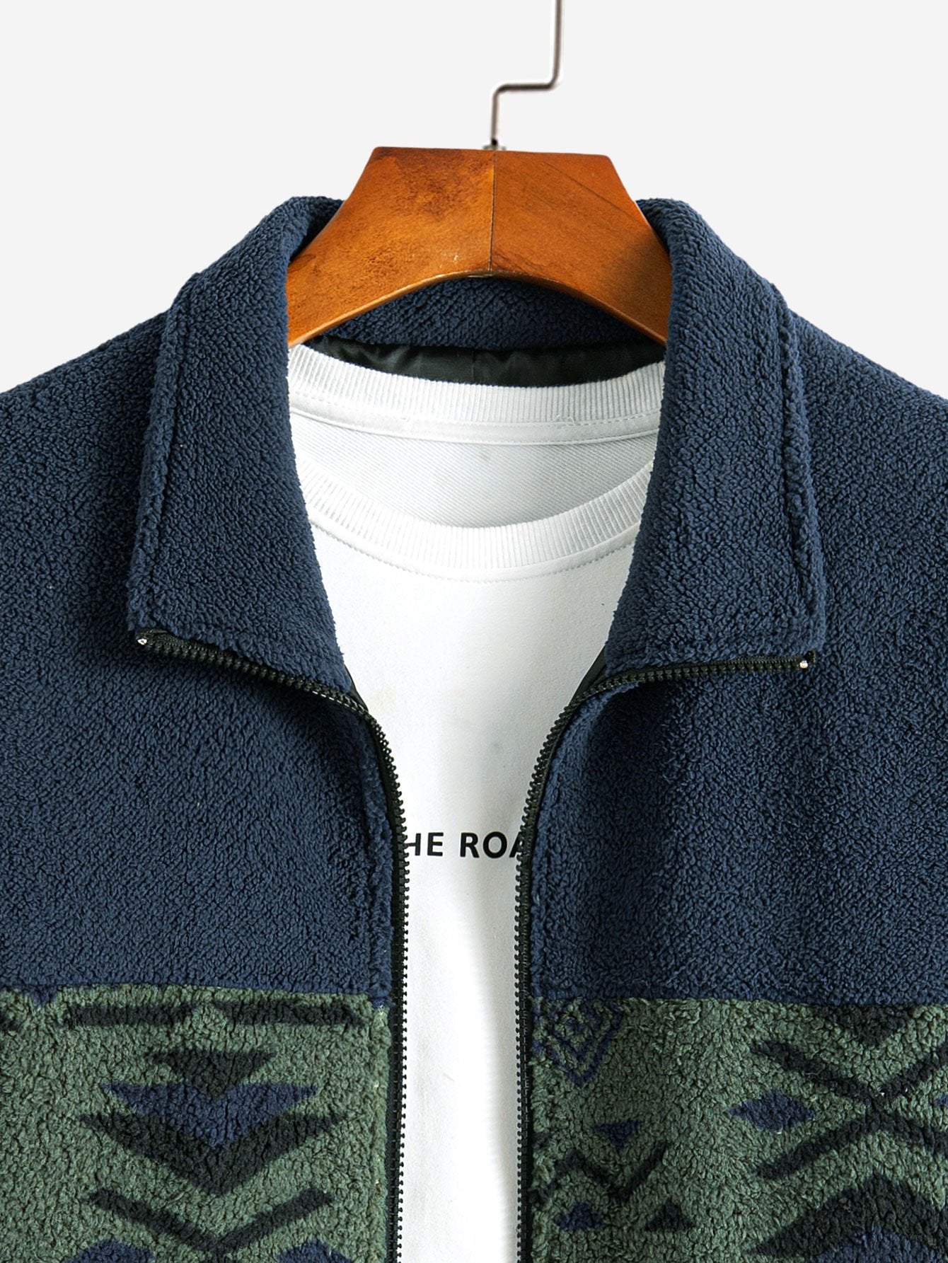 Manteau polaire Teddy à imprimé patchwork aztèque