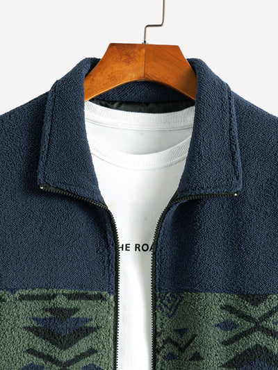 Manteau polaire Teddy à imprimé patchwork aztèque