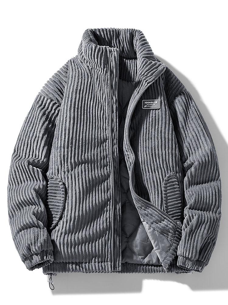 Manteau en velours côtelé matelassé doublé