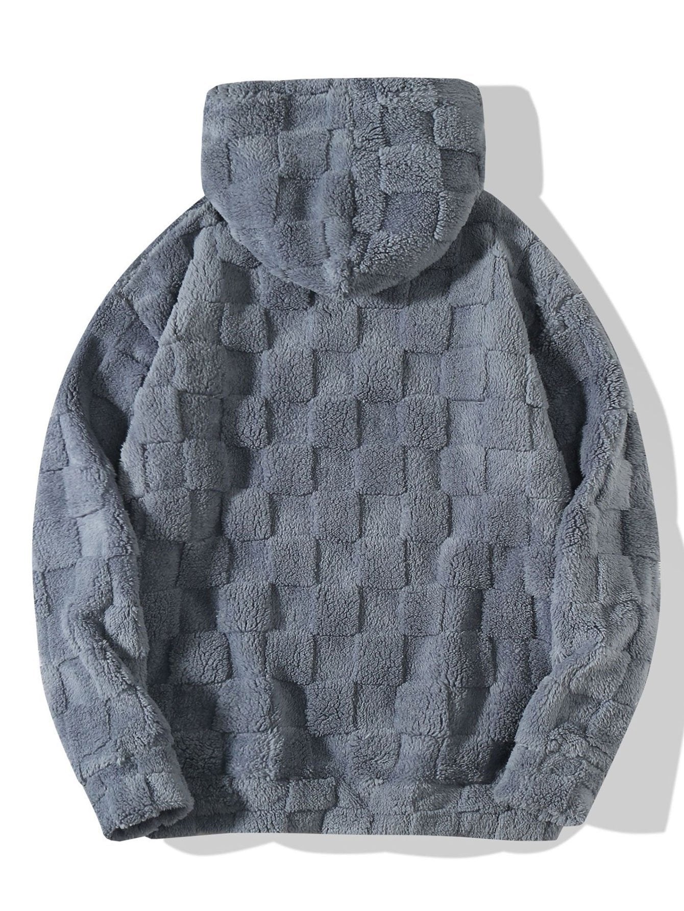 Relax Fit Checkerboard Teddy Hoodie