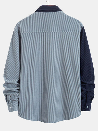 Chemise patchwork en velours côtelé