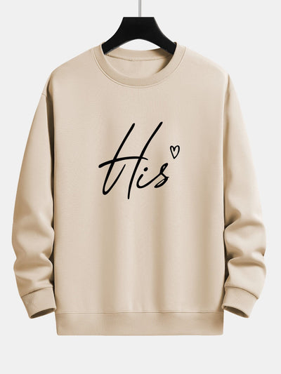 His Couple Print Relax Fit Sweatshirt