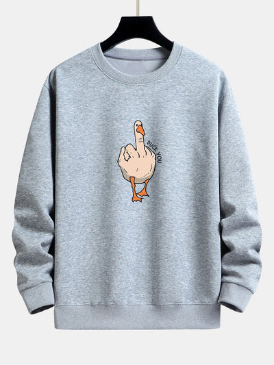 Slogan Goose Print Relax Fit Sweatshirt