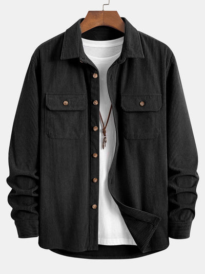 Chemise en velours côtelé à double poche
