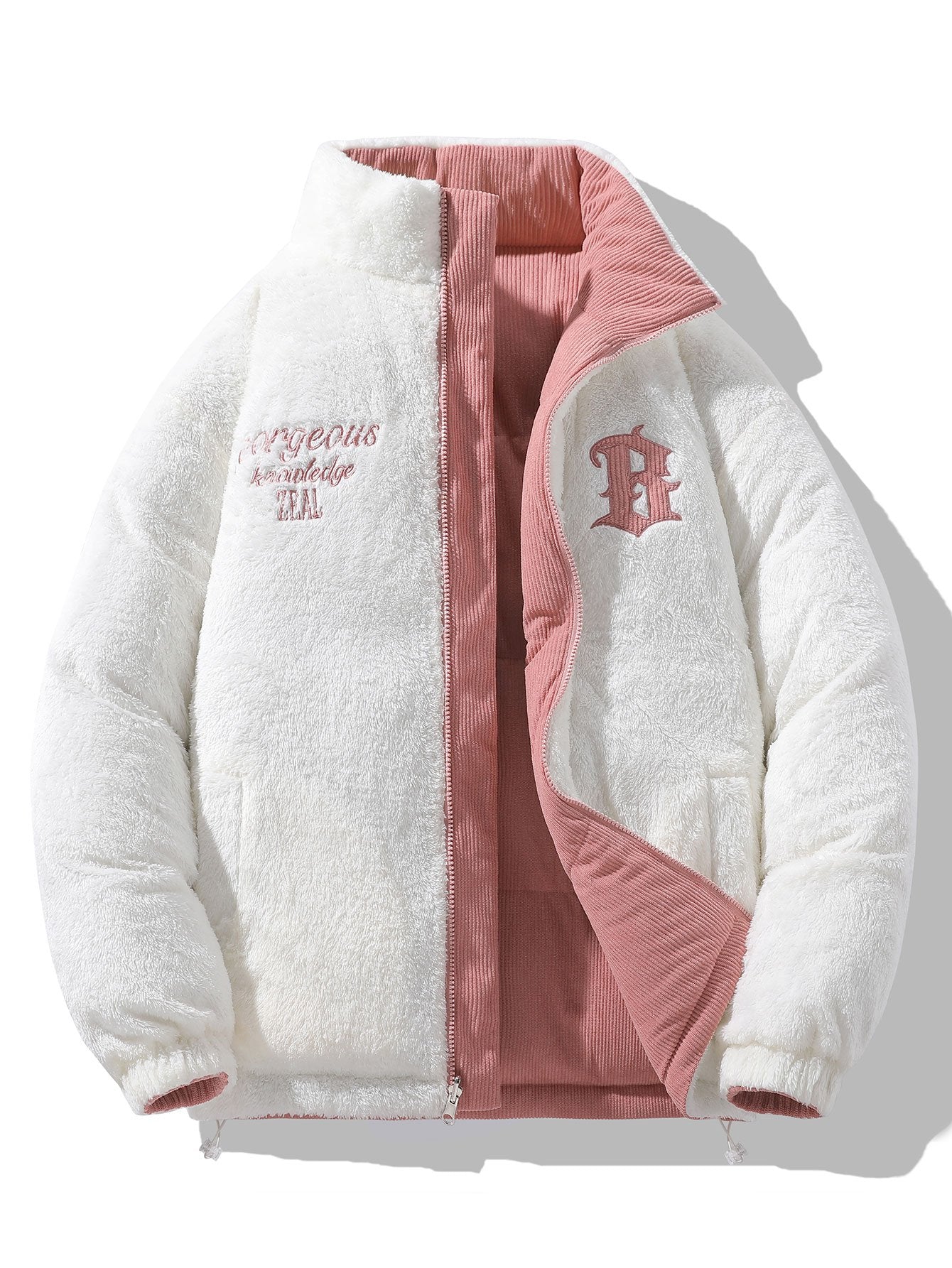 Manteau réversible en velours côtelé polaire Teddy