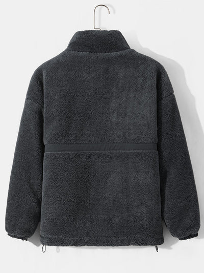 Quilted Lined Teddy Fleece Zip Up Coat