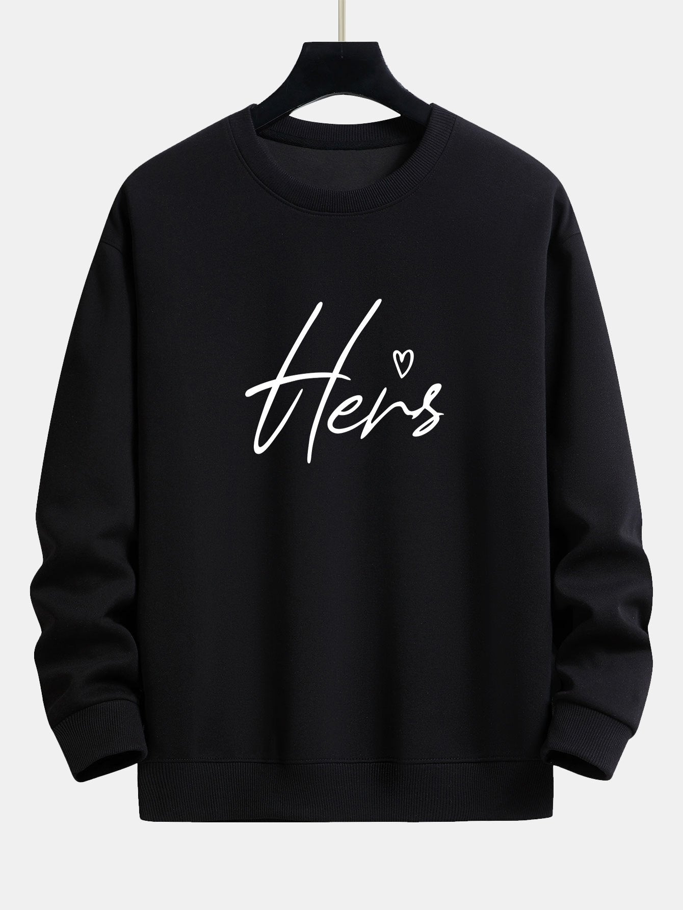 Sweat-shirt décontracté à imprimé couple Hers