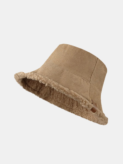 Casquette multifonctionnelle en velours côtelé et cachemire, épaisse et chaude, douce et moelleuse, pouvant être portée dans les deux sens.