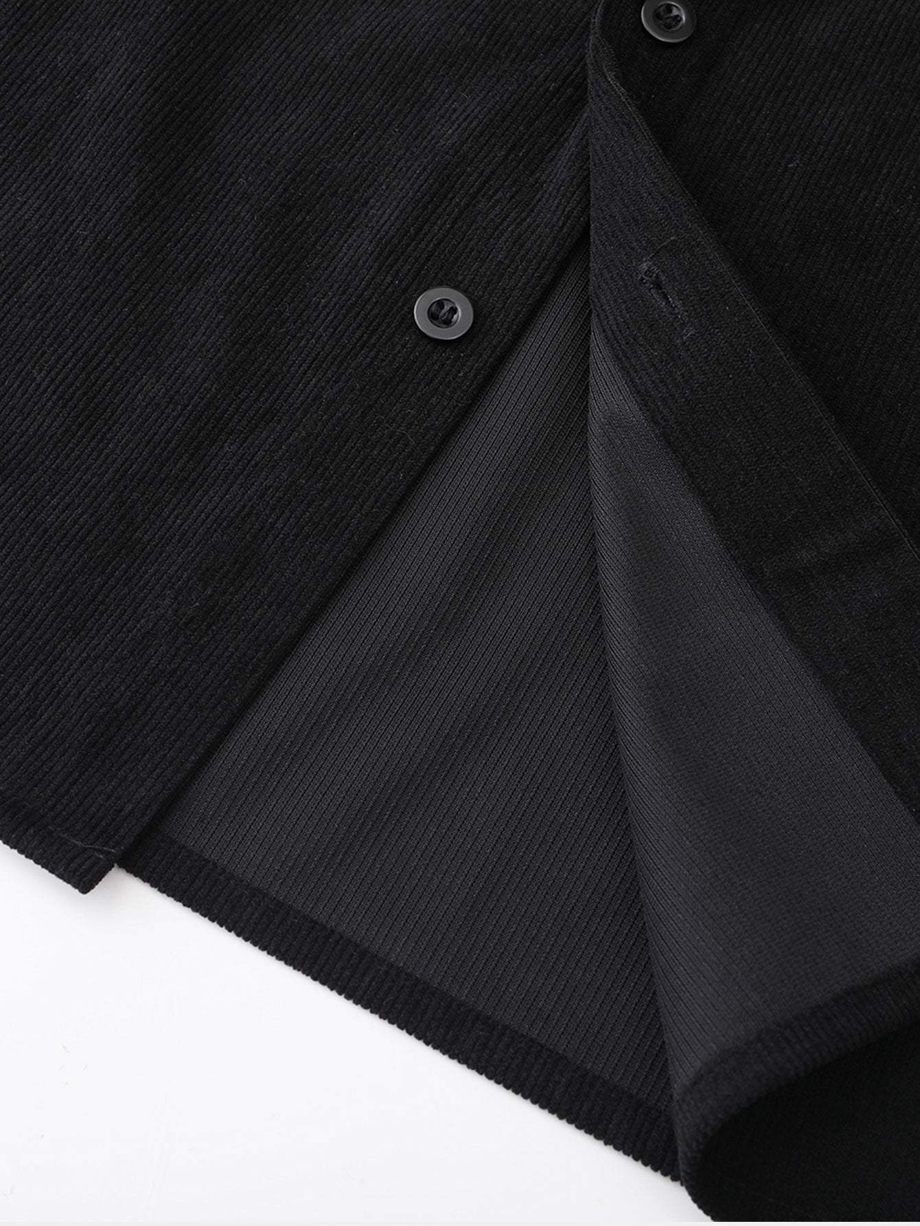 Chemise à capuche à carreaux et empiècements en velours côtelé coupe décontractée