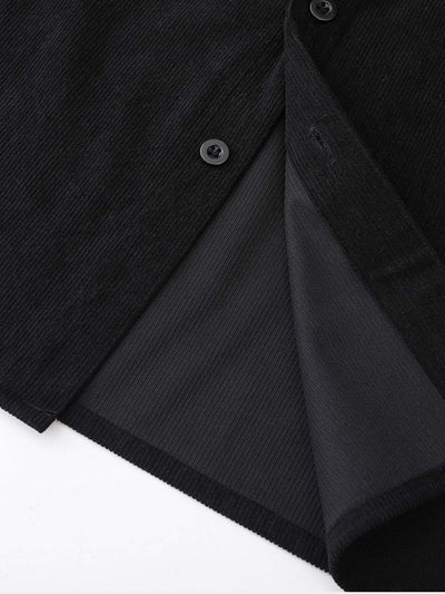 Chemise à capuche à carreaux et empiècements en velours côtelé coupe décontractée