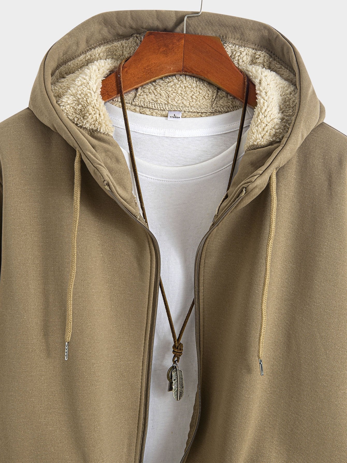 Sweat à capuche zippé doublé en peluche