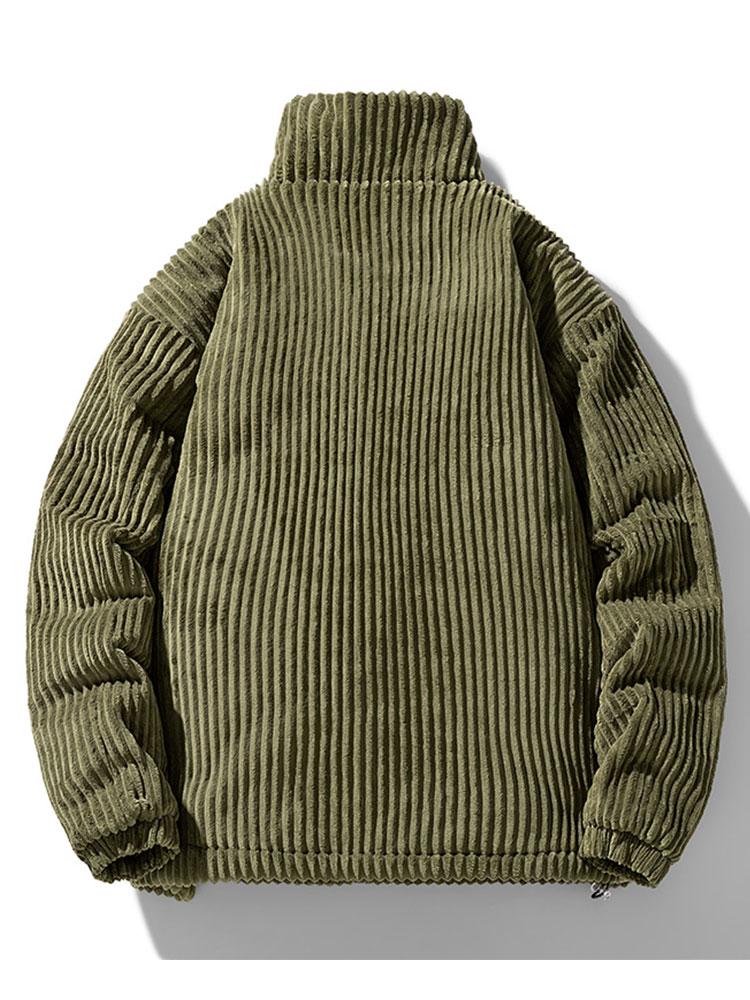Manteau en velours côtelé matelassé doublé