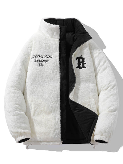 Manteau réversible en velours côtelé polaire Teddy