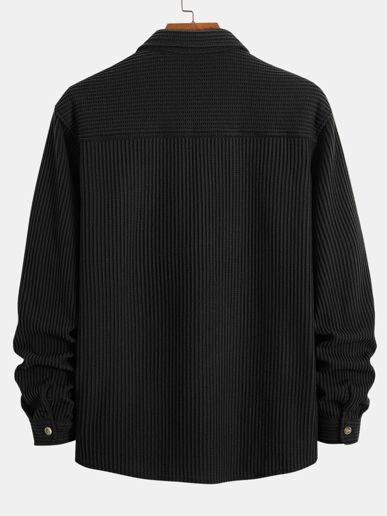 Chemise boutonnée gaufrée à double poche