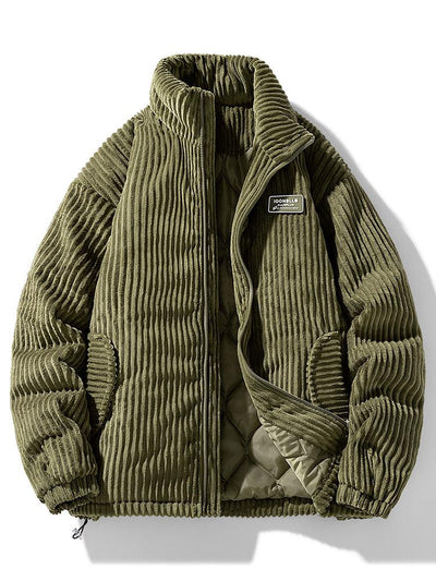 Manteau en velours côtelé matelassé doublé