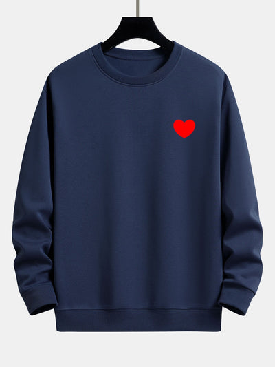 Sweat-shirt décontracté à imprimé cœur
