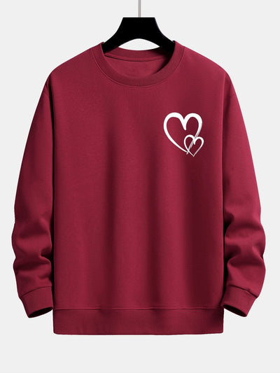 Sweat-shirt décontracté à imprimé cœur Doodle