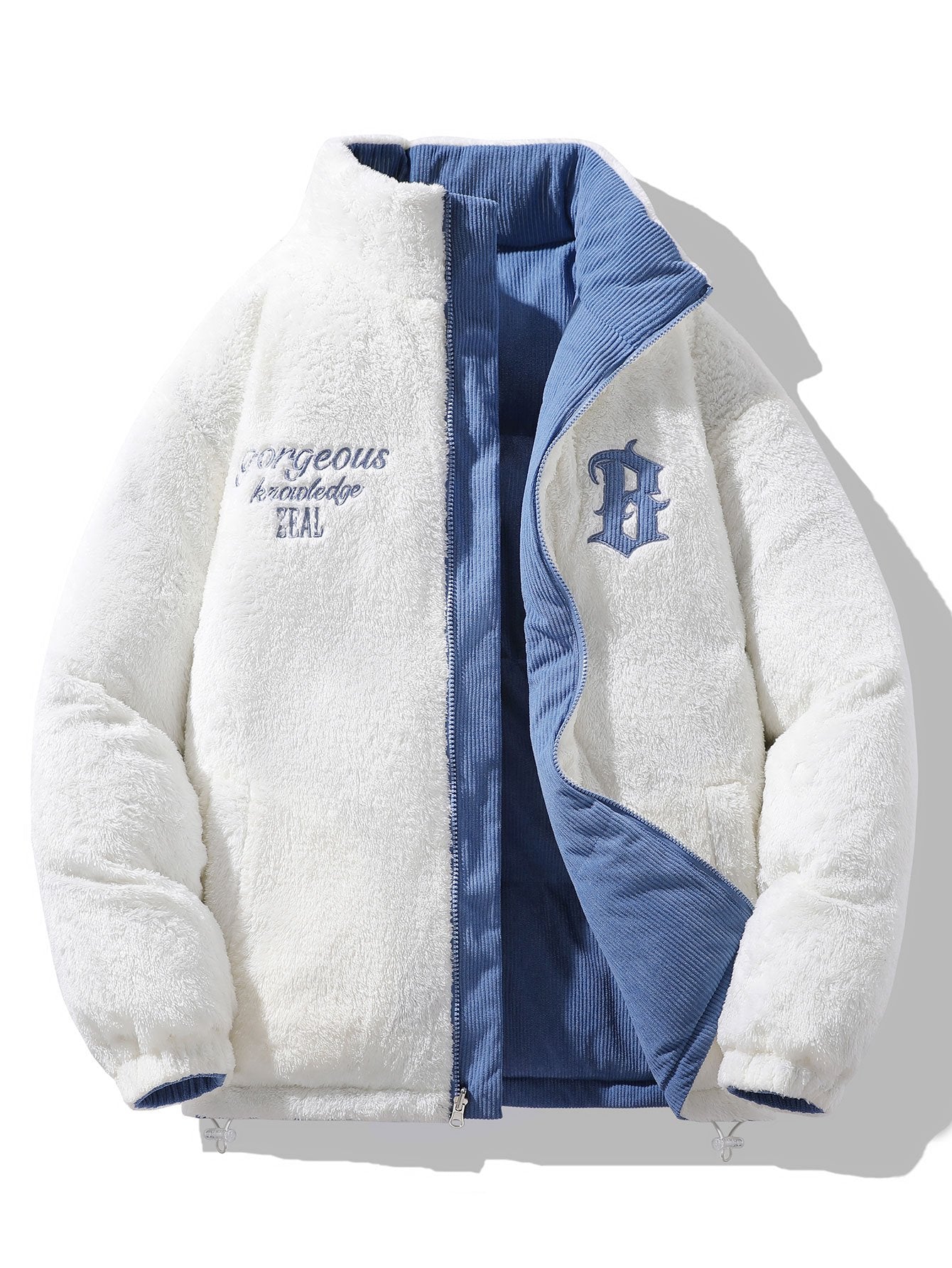 Manteau réversible en velours côtelé polaire Teddy